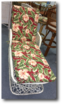 Floral Wicker Lounge Chair